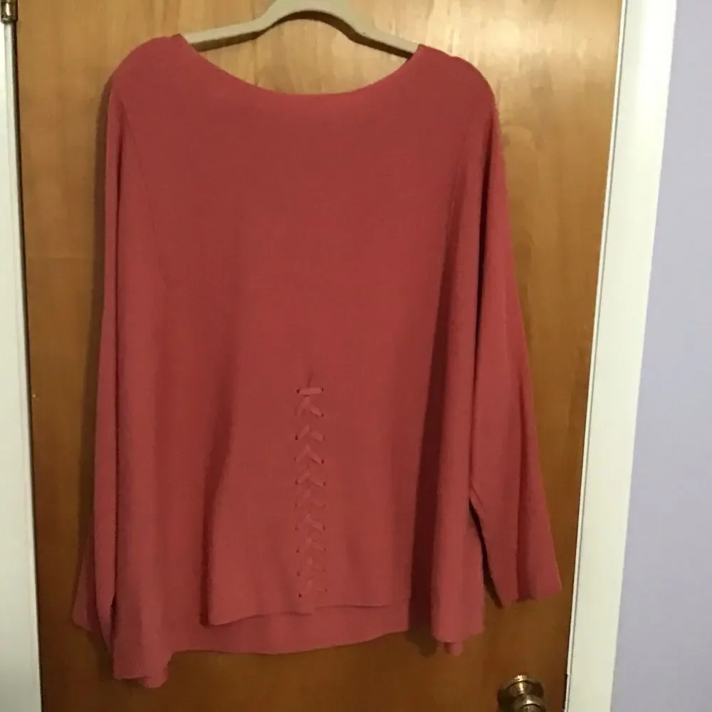 J.Jill Salmon Knit Dolman Cotton Blend Sweater XL petite